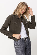 Load image into Gallery viewer, DISTRESSED OLIVE CLASSIC FIT JACKET
