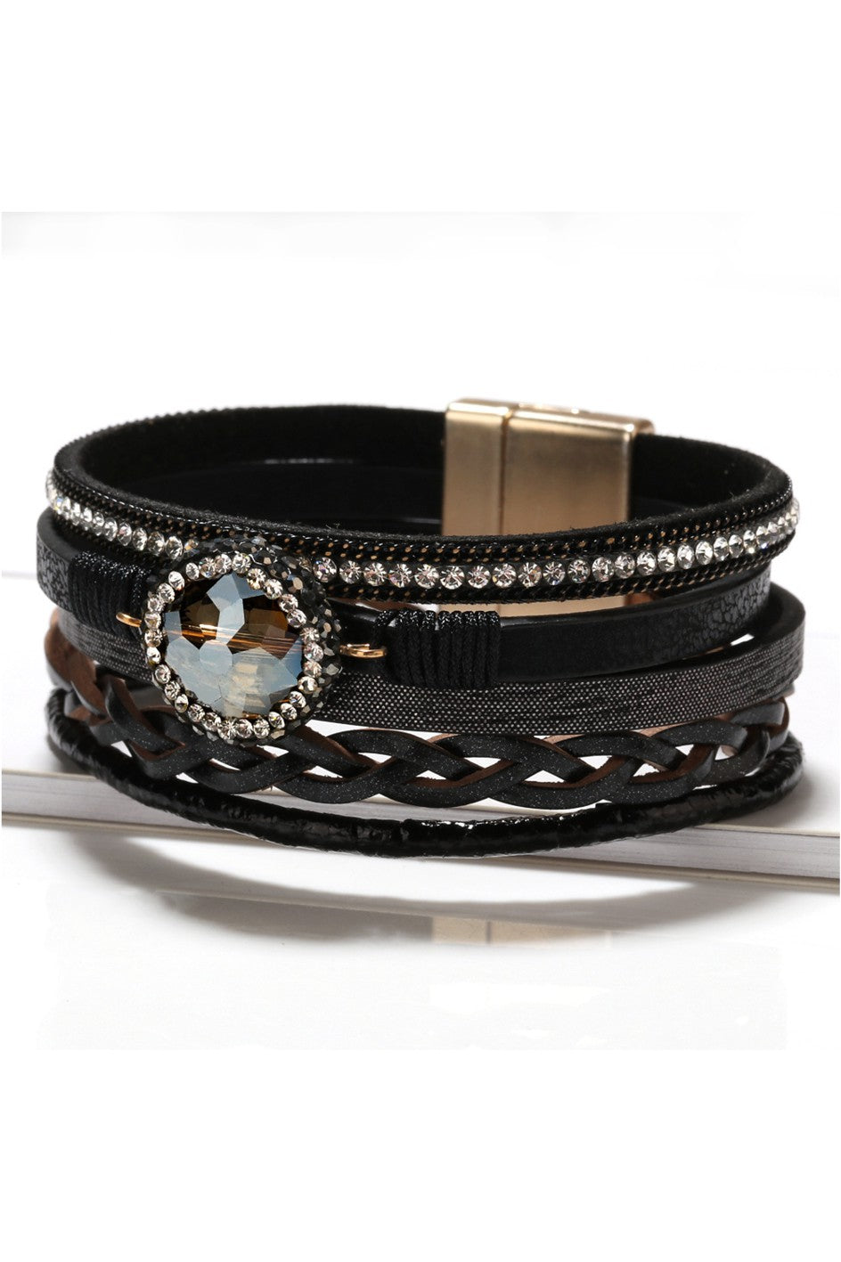Leather Bracelet with Magnetic Clasp