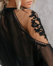 Load image into Gallery viewer, Black Lace Cold Shoulder Top

