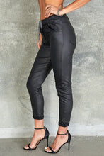 Load image into Gallery viewer, ITALIAN MADE PU LEATHER CRINKLE JOGGER

