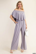 Load image into Gallery viewer, OFF SHOULDER RUFFLE JUMPSUIT
