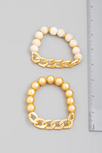 Load image into Gallery viewer, Chain Bead Bracelet Set
