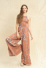 Load image into Gallery viewer, Floral Print Wide Leg Halter Jumpsuit
