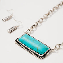 Load image into Gallery viewer, Western Rectangle Stone Pendant Necklace
