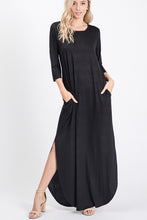 Load image into Gallery viewer, SOLID MAXI DRESS WITH SIDE SLIT
