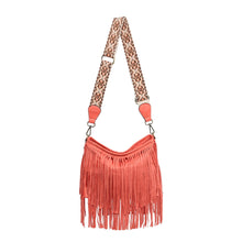 Load image into Gallery viewer, Suede Fringe Crossbody w/ Guitar Strap
