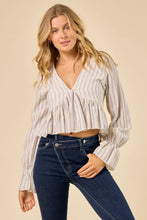 Load image into Gallery viewer, STRIPED LINEN BLOUSE
