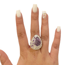 Load image into Gallery viewer, Purple Amethyst and Crystals Gemstone Ring
