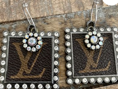 Luxury Square rhinestone earrings