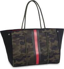 Load image into Gallery viewer, CAMO RED STRIPE NEOPRENE TOTE BAG
