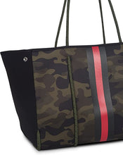 Load image into Gallery viewer, CAMO RED STRIPE NEOPRENE TOTE BAG
