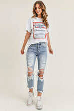 Load image into Gallery viewer, DISTRESSED ROLL UP CUFF RELAXED FIT SKINNY
