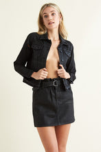 Load image into Gallery viewer, DISTRESSED BLACK COATED CLASSIC JACKET
