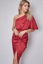 Load image into Gallery viewer, ONE SHOULDER WRAP STYLE DRESS

