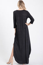 Load image into Gallery viewer, SOLID MAXI DRESS WITH SIDE SLIT
