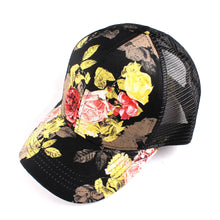 Load image into Gallery viewer, Cotton Rose Print Mesh Back CC Ball Cap
