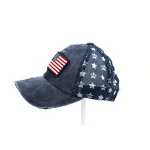 Load image into Gallery viewer, Distressed American Flag Star CC Ball Cap
