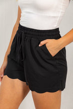 Load image into Gallery viewer, High Waisted Solid Woven Scalloped Shorts
