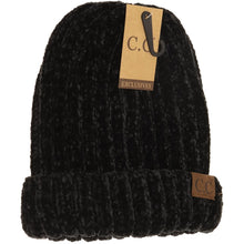 Load image into Gallery viewer, Solid Ribbed Chenille CC Beanie
