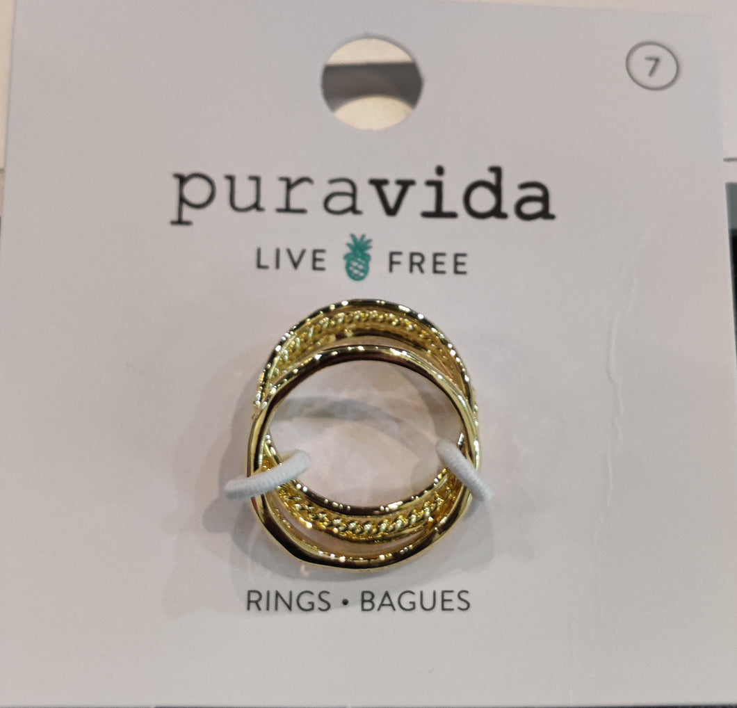 PURAVIDA GOLD RING STACK