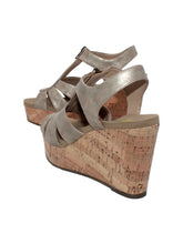 Load image into Gallery viewer, Loredo Faux Leather Multi T-Strap Wedge Sandal
