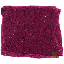 Load image into Gallery viewer, Sequin Brioche Cable Knit C.C Scarf
