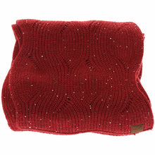 Load image into Gallery viewer, Sequin Brioche Cable Knit C.C Scarf
