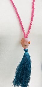 natural agate stone necklace with tassel