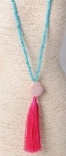 Load image into Gallery viewer, natural agate stone necklace with tassel
