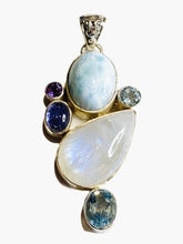 Load image into Gallery viewer, 925 Sterling Silver Multi Stone Pendant
