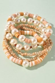 SET OF 5 PEARL BRACELETS