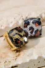 Load image into Gallery viewer, Glitter Leopard Stud Earrings
