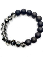 Load image into Gallery viewer, METALLIC LOOK CRYSTAL &amp; STONE STRETCH BRACELET

