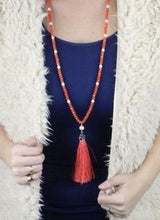 Load image into Gallery viewer, Crystal Beaded Necklace with Tassel
