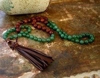 Semi precious jade tassel necklace