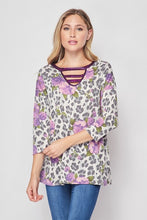 Load image into Gallery viewer, Caged V Neck Leopard Top
