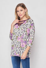 Load image into Gallery viewer, Caged V Neck Leopard Top

