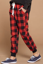 Load image into Gallery viewer, ODDI Washed Plaid Print Jogger Pants
