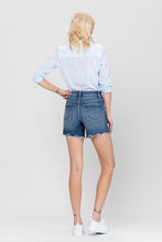 Load image into Gallery viewer, VERVET HIGH RISE EXPOSED BUTTONS RAW HEM SHORTS
