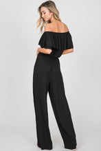 Load image into Gallery viewer, HEIMISH RUFFLED OFF SHOULDER SOLID JUMPSUIT
