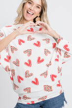 Load image into Gallery viewer, HEIMISH HEART PRINT TOP WITH ONE SHOULDER
