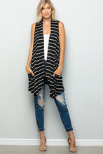 Load image into Gallery viewer, HEIMISH STRIPE PRINT VEST WITH SIDE POCKET
