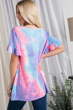 Load image into Gallery viewer, RUFFLED TIE DYE BABYDOLL TOP
