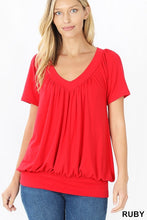 Load image into Gallery viewer, ZENANA V-NECK SHORT SLEEVE TOP
