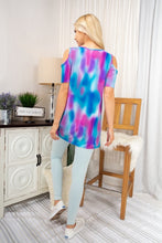 Load image into Gallery viewer, HEIMISH COLD SHOULDER TIE DYE TOP WITH TIE DETAIL
