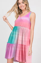 Load image into Gallery viewer, HEIMISH MULTICOLOR TIE DYE PRINT DRESS
