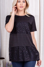 Load image into Gallery viewer, HEIMISH SOLID AND LACE TOP (XL ONLY)
