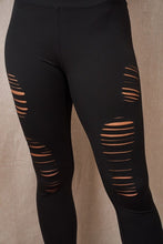 Load image into Gallery viewer, White Birch High Waisted Solid Knit Laser Cut Leggings
