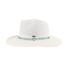 Load image into Gallery viewer, Knit Rhinestone Bugle Bead Trim C.C Panama Hat
