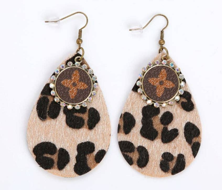 Leopard Drop Earrings